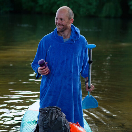 badponcho katoen blauw one-size