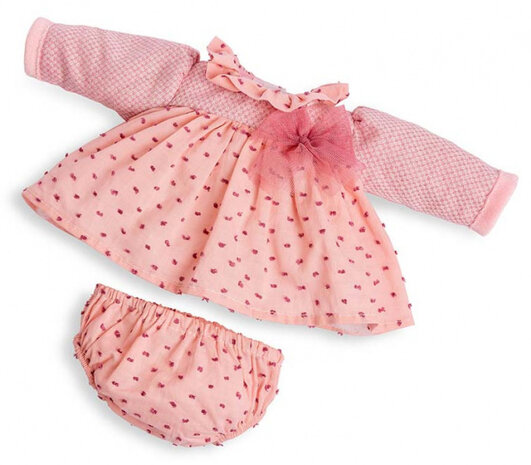 poppenjurk Laura meisjes 38 cm textiel roze 2-delig