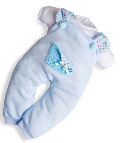 poppenboxpakje meisjes 45 cm textiel lichtblauw