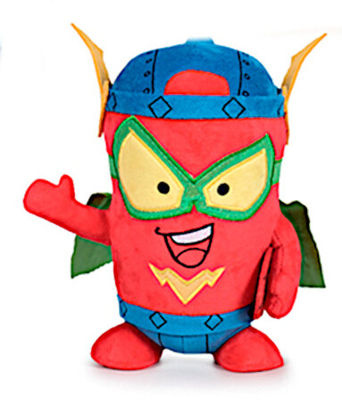 knuffel Moskidolls junior 20 cm pluche rood/blauw