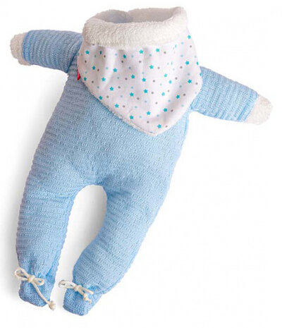poppenboxpakje meisjes 35 cm textiel lichtblauw