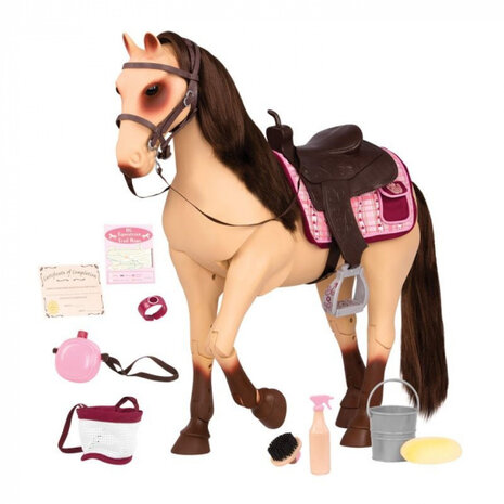 paard Posable Morgan 50 cm beige/bruin 13-delig