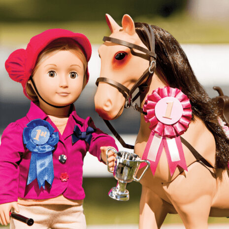 paard Posable Morgan 50 cm beige/bruin 13-delig