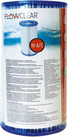 filterpatroon flowclear 10,6 x 20,3 cm papier wit/blauw