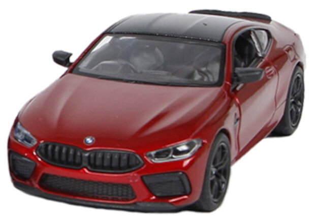 auto BMW M8 Competition Coupe 12,5 cm 1:38 staal rood
