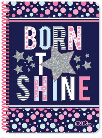 notitieboek Shine meisjes A4 papier blauw 60 vellen