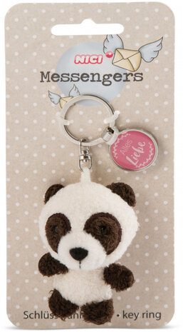 sleutelhanger Alles Liebe junior 7 cm pluche zwart/roze