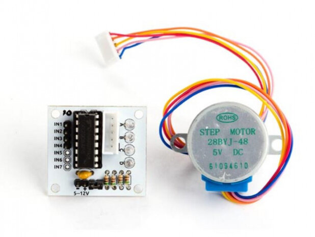 stappenmotor 5-VDC ULN2003-driver 35 x 32 x 10 mm staal