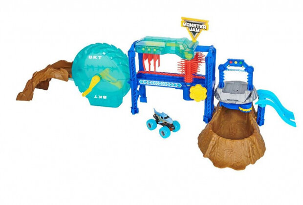 speelset Power Wash junior 1:64 blauw 2-delig