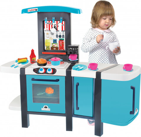 kinderkeuken Cooking Studio 107 cm blauw 29-delig