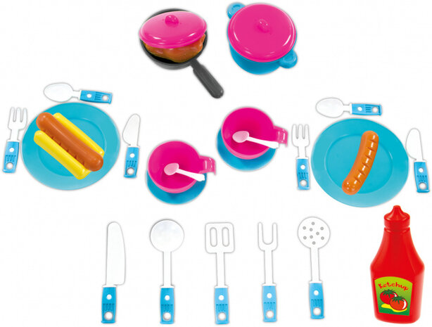 kinderkeuken Cooking Studio 107 cm blauw 29-delig
