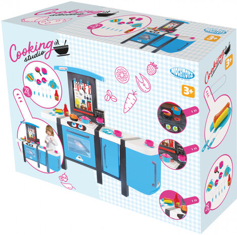 kinderkeuken Cooking Studio 107 cm blauw 29-delig