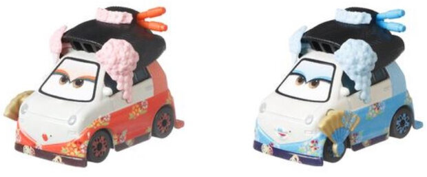 auto&#039;s Cars 3 Okuni &amp; Shigeko 5 cm die-cast rood/blauw