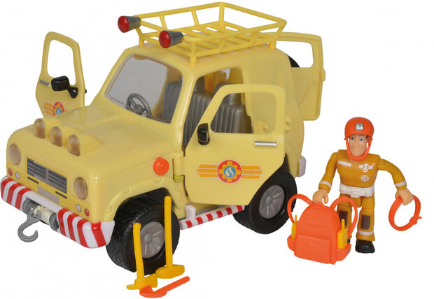 speelset Brandweerman Sam Toms 4x4 15 cm geel