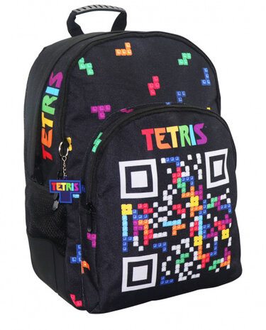 rugzak QR-code junior 23 liter 45 x 33 cm polyester zwart
