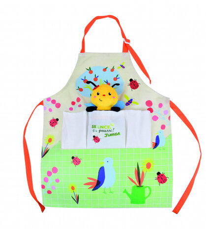 kinderschort Bij junior katoen groen/cr&egrave;me