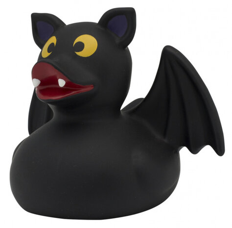 badeend Vleermuis junior 8,5 cm rubber zwart