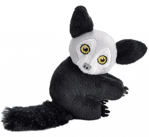 knuffelmaki junior pluche zwart one-size
