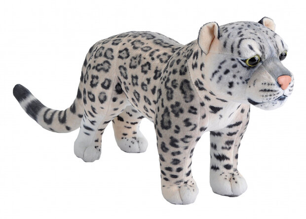knuffelluipaard junior 38 cm pluche wit/zwart