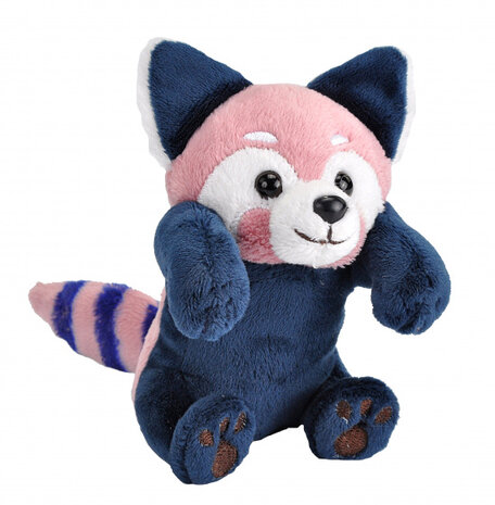 knuffelpanda junior 10 cm pluche blauw/lichtroze