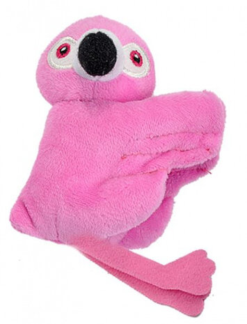 knuffel Flamingo junior 12 cm pluche roze