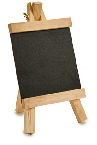 mini-krijtbord junior 16 x 28 cm inklapbaar hout zwart