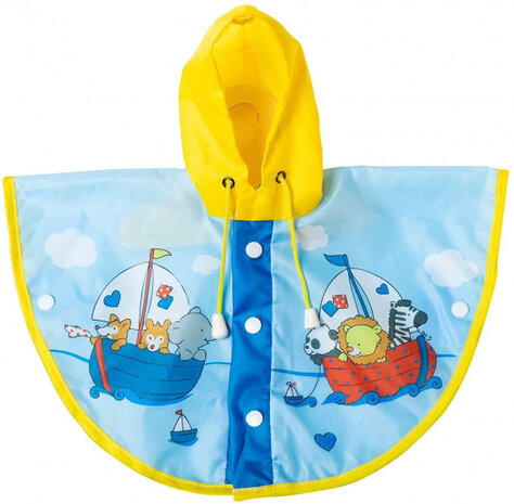 regencape Zeilen junior polyethyleen blauw mt 35-45 cm