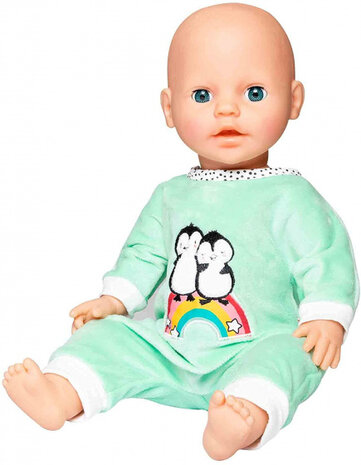 poppenromper Pingu&iuml;n junior fluweel blauw mt 35-45 cm
