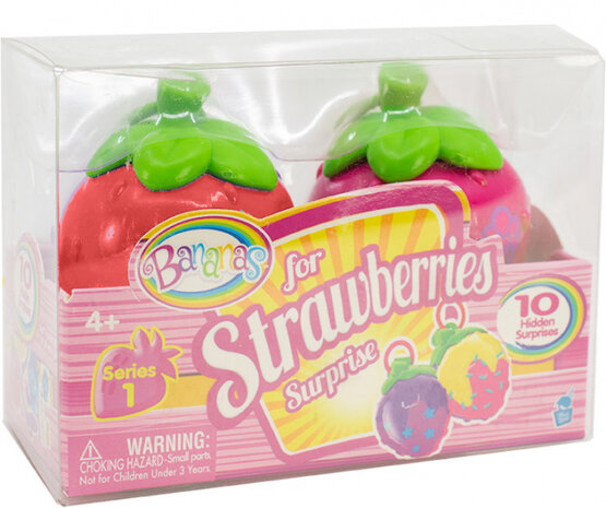 verrassingsfiguren Strawberries roze/rood 22-delig