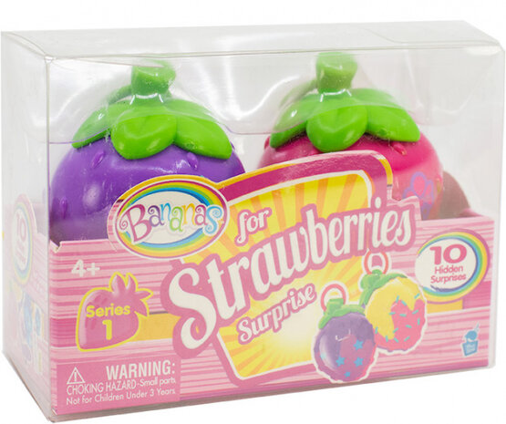 verrassingsfiguren Strawberries paars/roze 22-delig