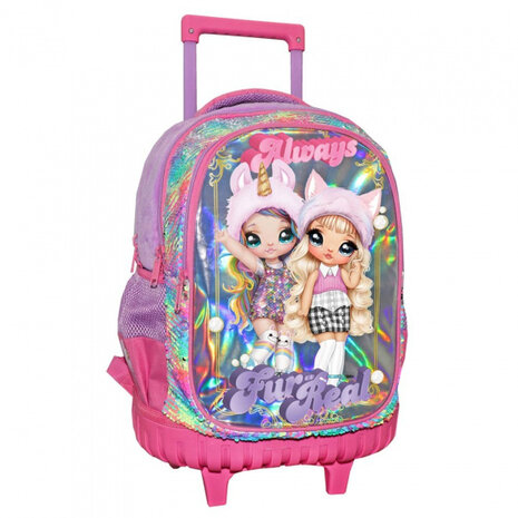 trolleyrugzak NaNaNa 26 liter softcase roze/paars