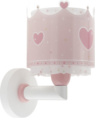 wandlamp Little Queen meisjes 20 x 24 cm 60W roze/wit