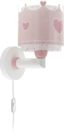 wandlamp Little Queen meisjes 20 x 24 cm 60W roze/wit