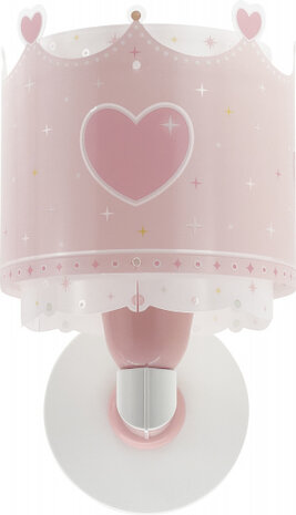 wandlamp Little Queen meisjes 20 x 24 cm 60W roze/wit