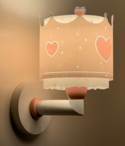wandlamp Little Queen meisjes 20 x 24 cm 60W roze/wit