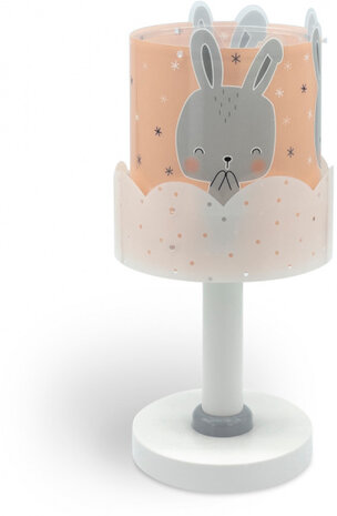 tafellamp Baby Bunny junior 30 cm E14 40W roze/grijs