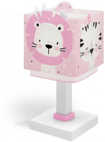 tafellamp Baby Jungle 30,5 cm E14 40W roze/wit