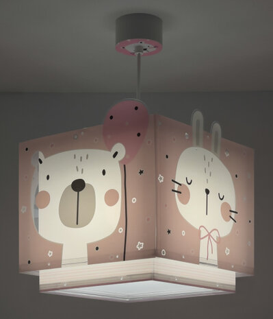 hanglamp Baby Jungle 24 x 43,5 cm E27 60W roze/wit