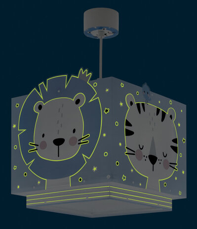 hanglamp Baby Jungle 24 x 43,5 cm E27 60W blauw/wit