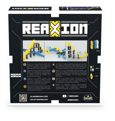 dominostenen Reaxion Xtra junior blauw/geel 108-delig