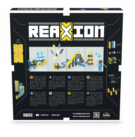 dominostenen Reaxion Xpand junior blauw/geel 167-delig