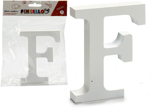 hobbyletter F junior 2 x 11 cm hout wit