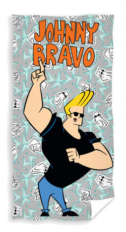 badlaken Johnny Bravo junior 70 x 140 cm katoen grijs