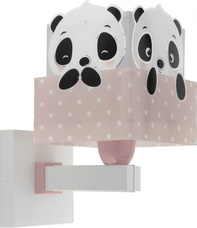 wandlamp Panda 13,5 x 20 x 24 cm E27 60W roze/wit
