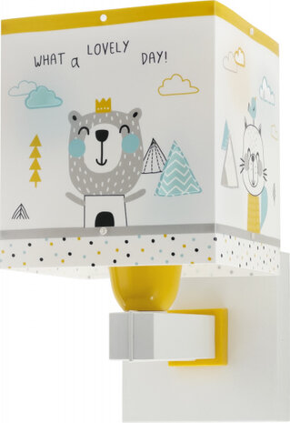 wandlamp Hello Little 13,5 x 20 x 24 cm E27 geel/wit
