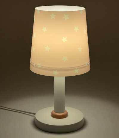 tafellamp Star Light junior 30 cm E14 40W roze/wit