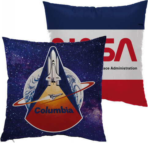 kussen 40 x 40 cm microfiber blauw/rood/wit