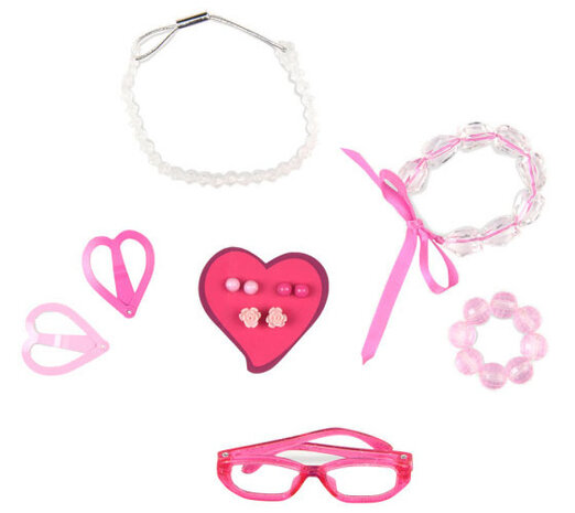 tienerpop-accessoires Tickled Pink roze 9-delig