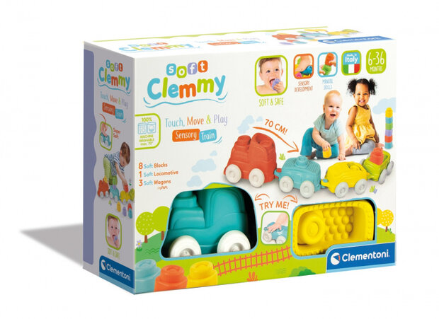 speelgoedtrein Soft Clemmy junior 70 cm 12-delig