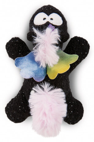 magneet Unicorn Yin 8 x 12 cm pluche/polyester zwart